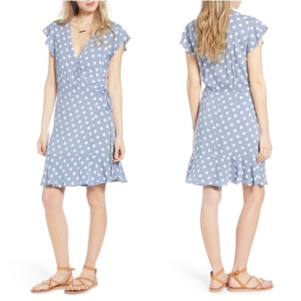 EUC Rails Polka Dot Wrap Dress
